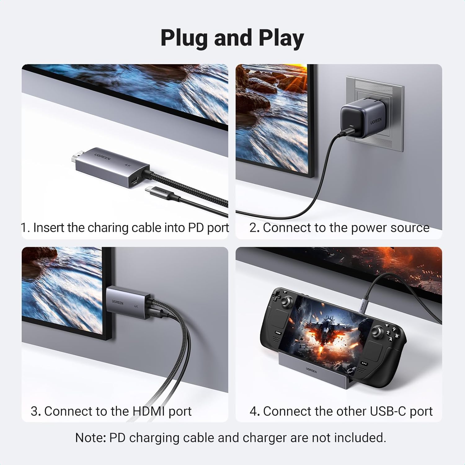 UGREEN 4K@60Hz Unidirectional USB C to HDMI Cable 2M