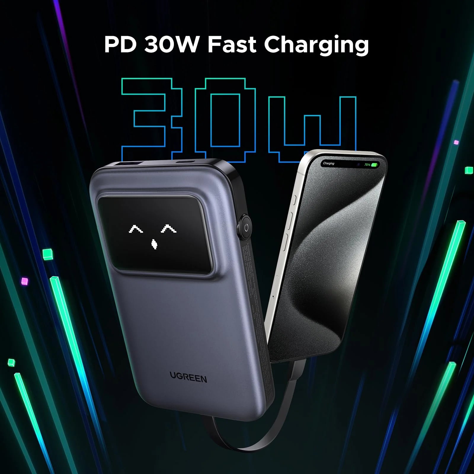UGREEN Uno Power Bank 10000 mAh 30W with cable type-C