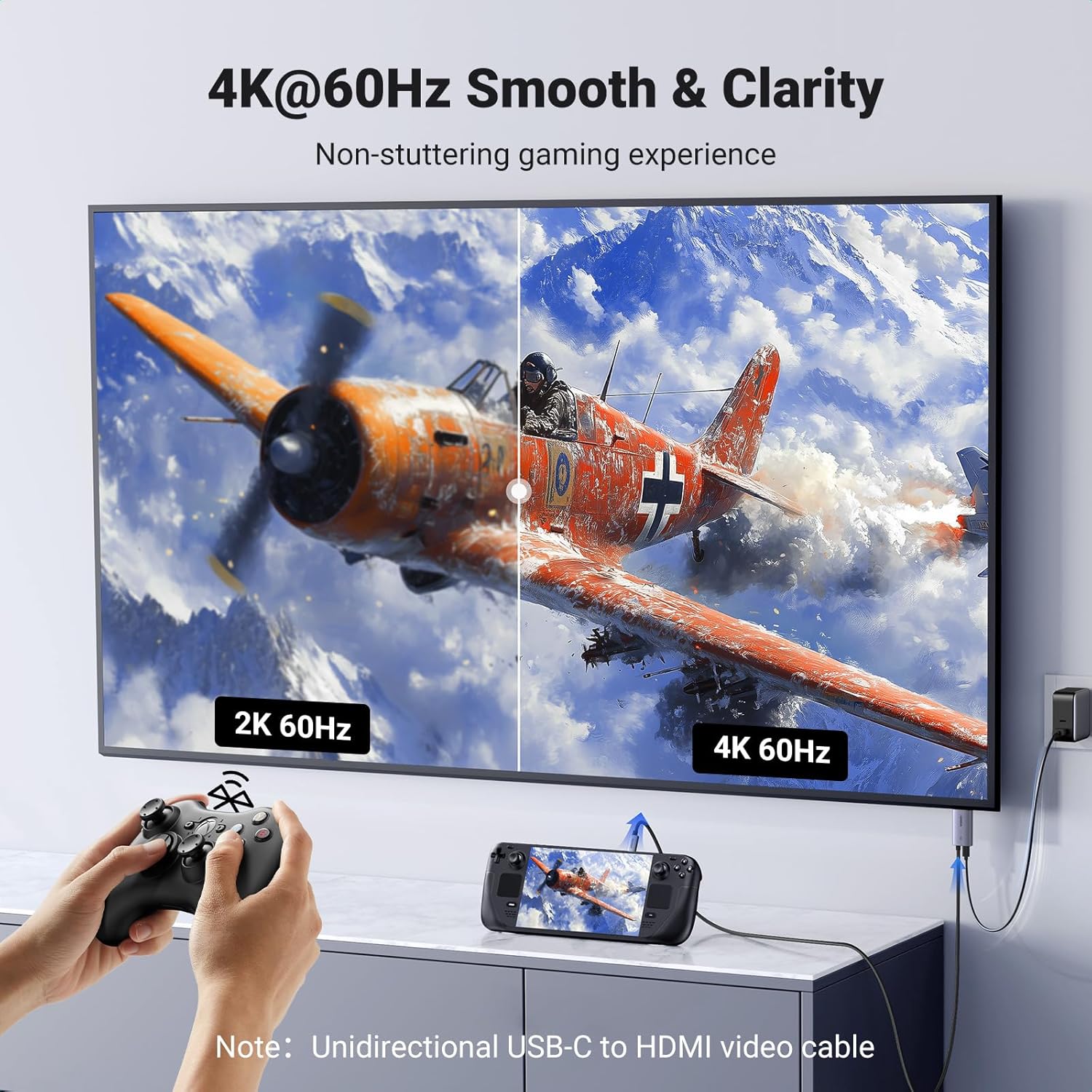 UGREEN 4K@60Hz Unidirectional USB C to HDMI Cable 2M